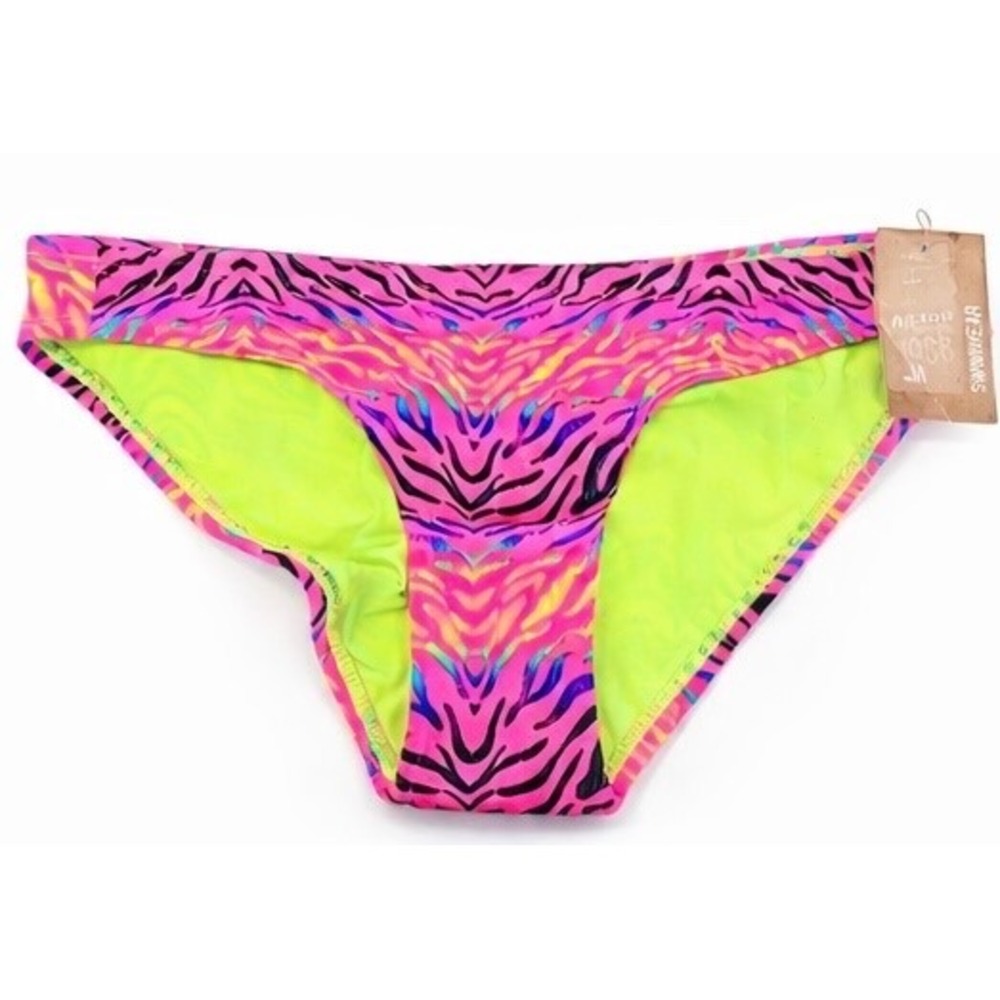 Arizona Bikini Bottom Medium Neon Pink Zebra‎ Print NWT Swimwear